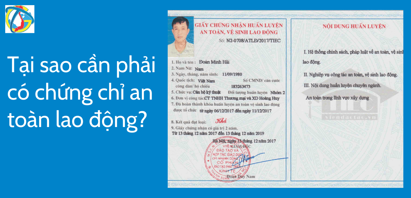 Tại sao cần phải có chứng chỉ an toàn lao động